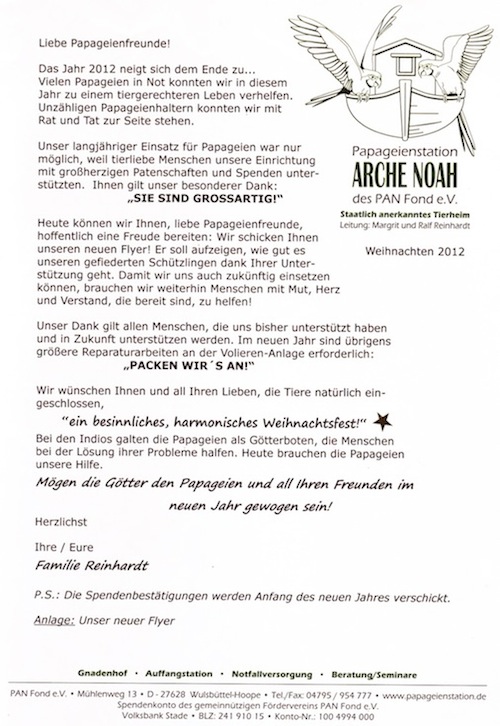 Weihnachtsbrief 2012